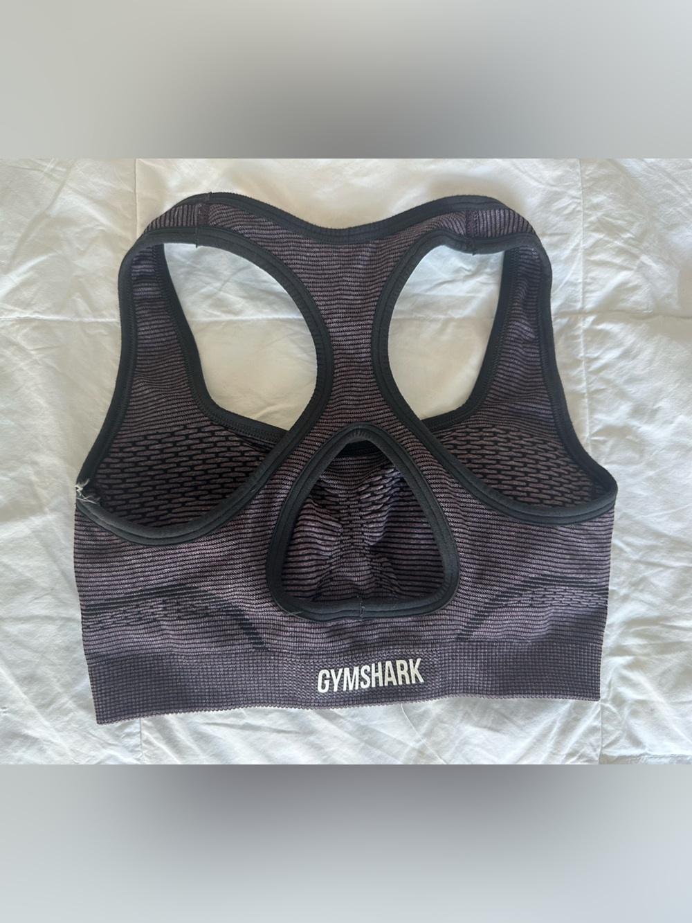 Gymshark Black-Trim Purple Seamless Racerback Sports Bra
